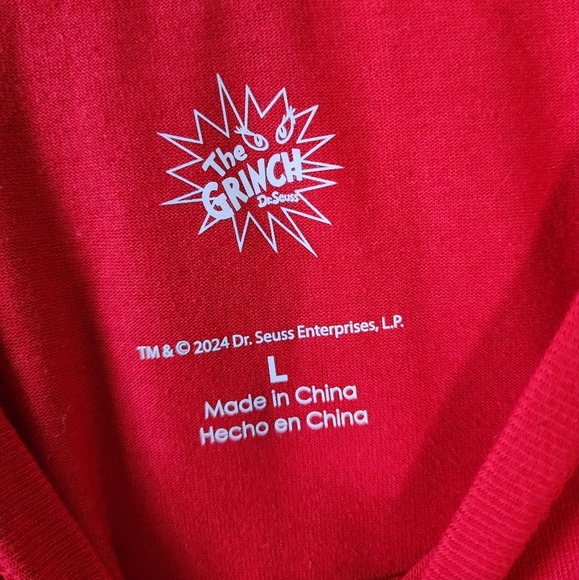 The Grinch Red Short Sleeve Size Large Tee - Picture 4 of 4